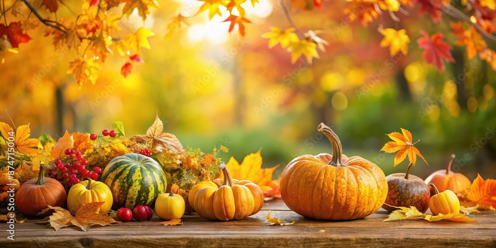 Autumn in the garden with colorful leaves, pumpkins, and cozy atmosphere, autumn, garden, fall, seasonal, foliage, pumpkins, nature Autumn in the garden with colorful leaves, pumpkins, and cozy atmosphere, autumn, garden, fall, seasonal, foliage, pumpkins, nature