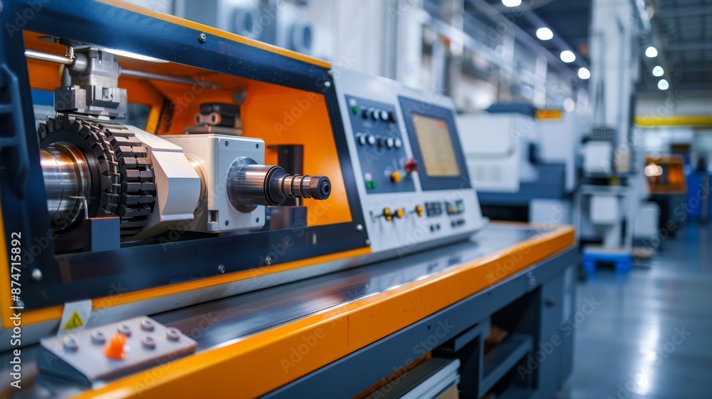 High-tech metalworking machinery, advanced manufacturing techniques, a modern factory setting focused on innovation and efficiency High-tech metalworking machinery, advanced manufacturing techniques, a modern factory setting focused on innovation and efficiency