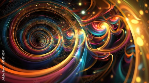 A stunning display of colorful swirls and circular gradients, creating an illusion of depth and motion.