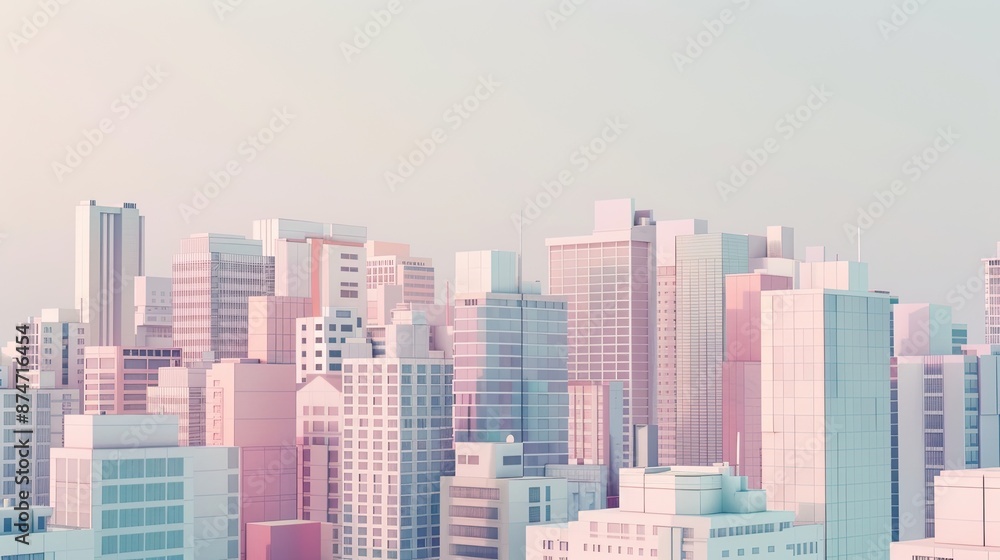Pastel colored cityscape with soft lighting. Pastel colored cityscape with soft lighting.