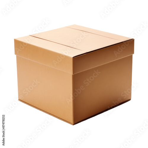 Cardboard box isolate on transparent png. 