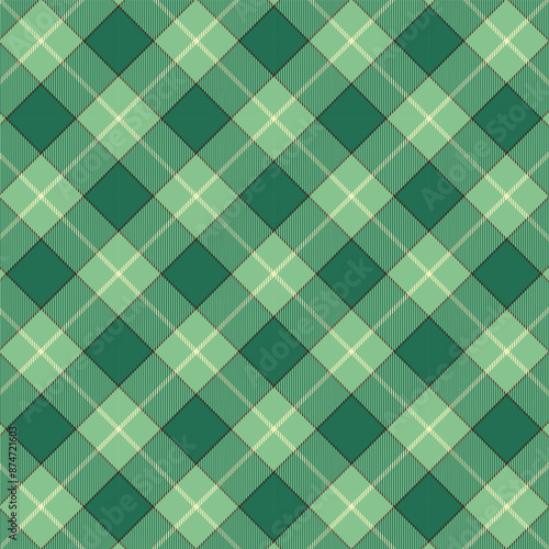 Christmas gingham seamless pattern with stripes.Checkered tartan plaid with twill weave repeat pattern in green.Geometric graphic vector illustration background design for fabric and print.