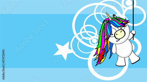 funny unicorn cartoon illustration background in vector format