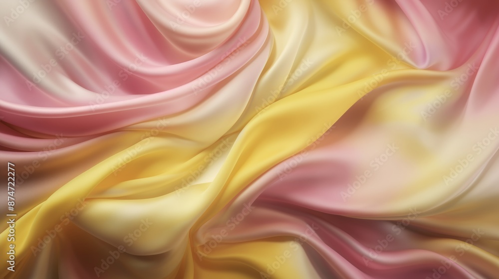 Fototapeta premium Close-Up Macro Photography of Silk Fabric with Elegant Folds and Smooth Fluidity, Showcasing Abstract Art and Detailed Texture