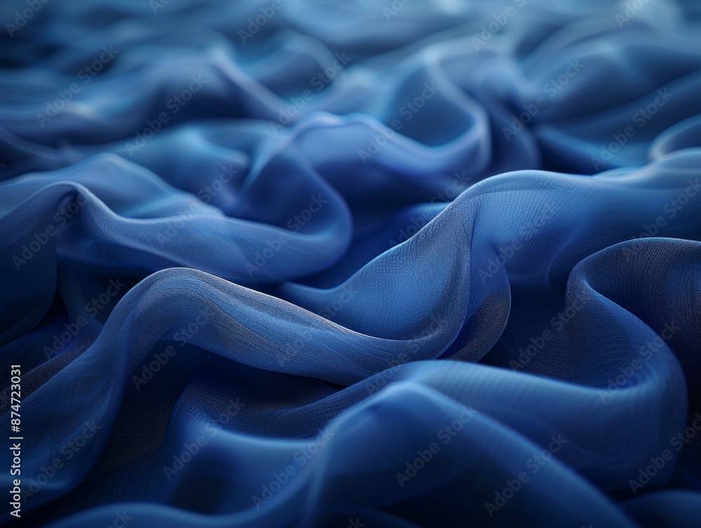 Obraz premium Close-Up Macro Photography of Silk Fabric with Elegant Folds and Smooth Fluidity, Showcasing Abstract Art and Detailed Texture