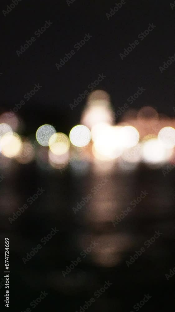 custom made wallpaper toronto digitalVertical - Bokeh - Night landscape on Lake Como in Italy