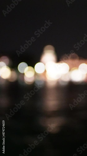 Wallpaper Mural Vertical - Bokeh - Night landscape on Lake Como in Italy Torontodigital.ca
