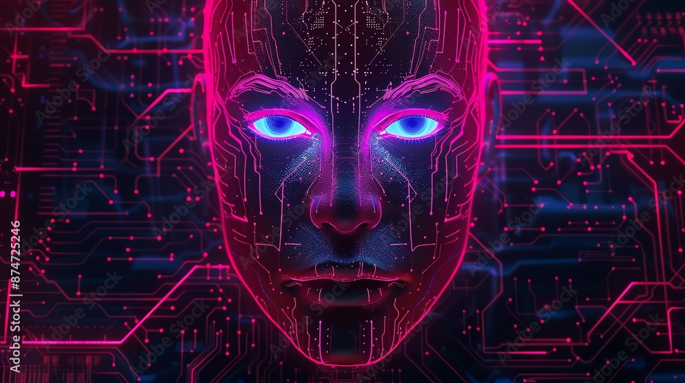 Enhance the image quality of this photo of a robot face. Make the colors more vibrant and the details more visible. Enhance the image quality of this photo of a robot face. Make the colors more vibrant and the details more visible.