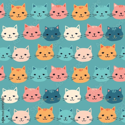 Cartoon style cat pattern