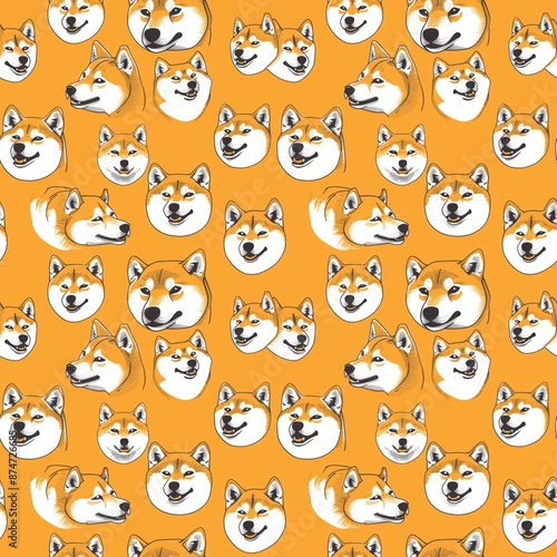 Shiba Inu dog head pattern