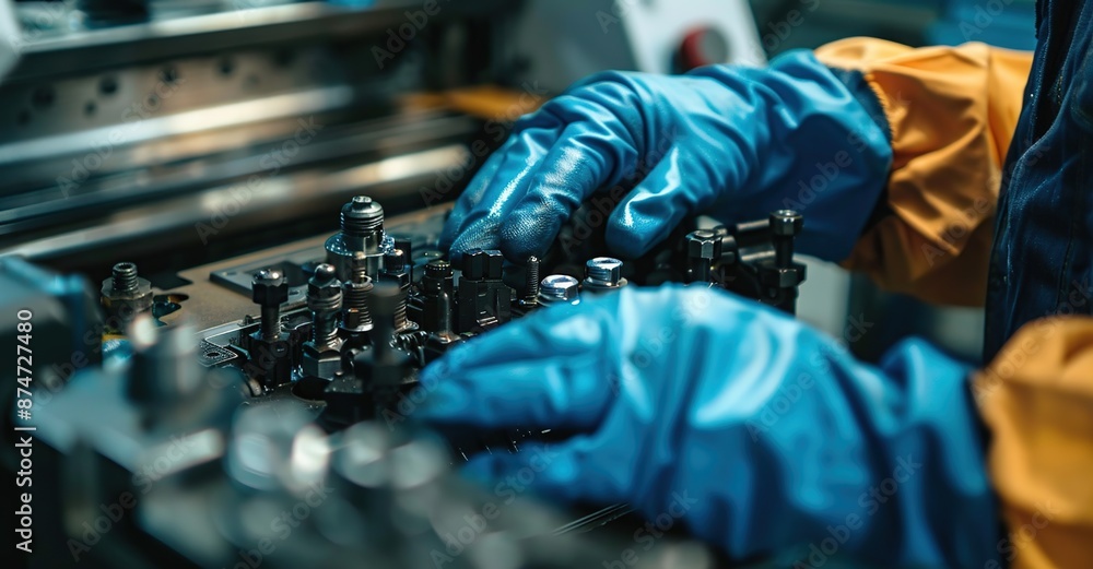 Close-up of a Mechanic's Hands Working on Machinery Close-up of a Mechanic's Hands Working on Machinery