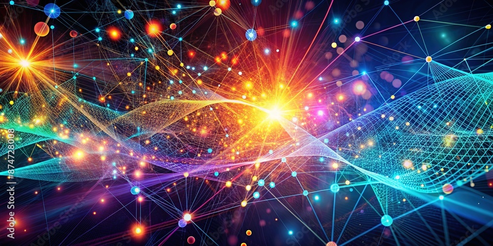 Vibrant abstract technology background featuring intricate particles, lines, and mesh patterns, ideal for modern graphic design, web templates, and futuristic digital themes. Vibrant abstract technology background featuring intricate particles, lines, and mesh patterns, ideal for modern graphic design, web templates, and futuristic digital themes.