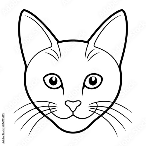 simple cat head black silhouette vector illustration.