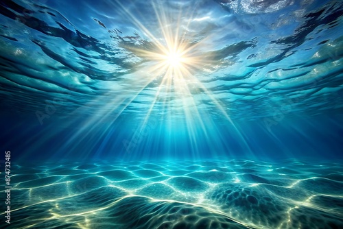 Water surface and sunlight underwater looping animation background