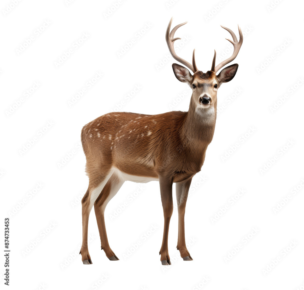 deer in front isolated on transparent background With clipping path.3d render deer in front isolated on transparent background With clipping path.3d render