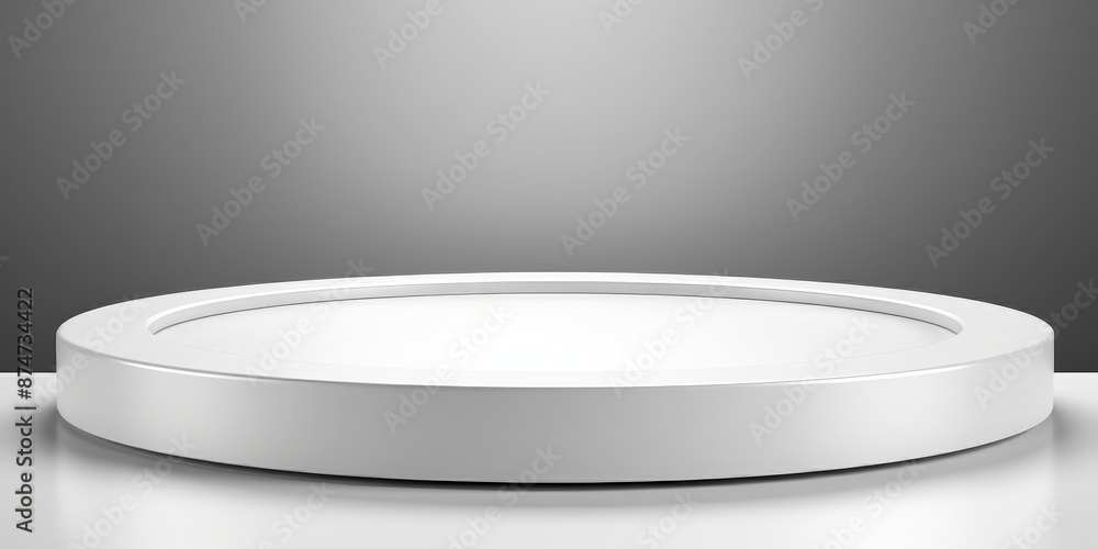 Empty White Podium with Gray Background Empty White Podium with Gray Background