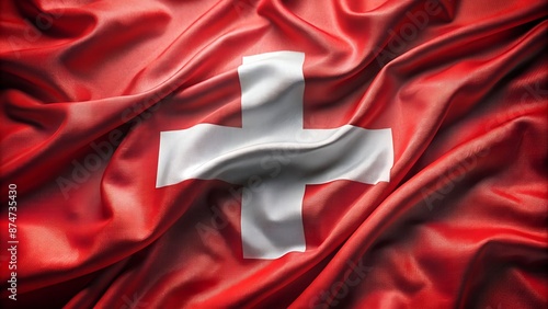 switzerland flag made of premium wavy fabric with cinematic scene. switzerland flag background