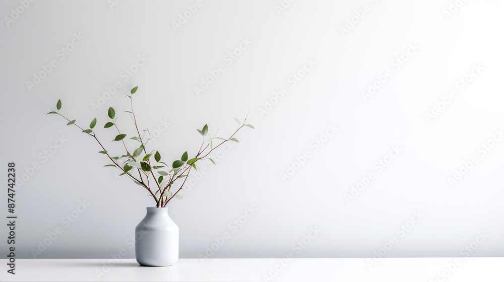 Minimalist Plant in White Vase Minimalist Plant in White Vase