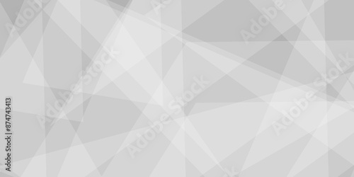 White and grey triangle lines and technology modern background. Abstract geometric smooth triangle shape with soft shadow background, template and banner design. Vector illustration.