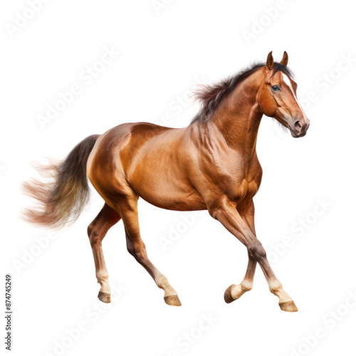 Brawn horse isolate on transparent png. 