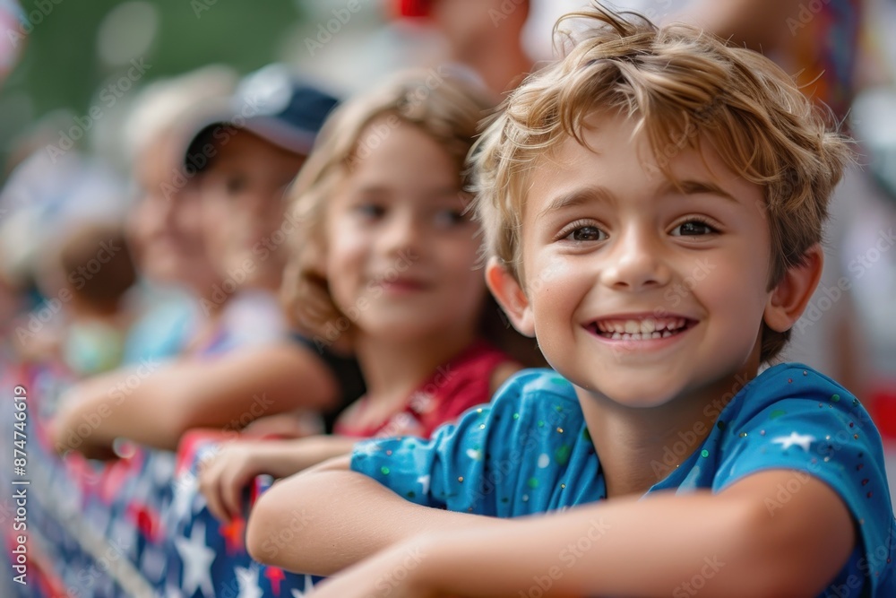 Smiling Boy at a Parade Smiling Boy at a Parade