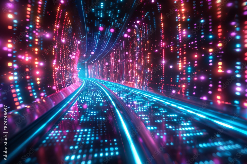 Futuristic cityscape with neon lights and high-tech elements showcasing advanced technology and modern urban living. Futuristic cityscape with neon lights and high-tech elements showcasing advanced technology and modern urban living.