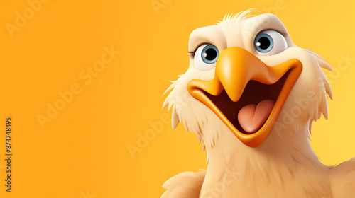 Cartoon Character on Yellow Background