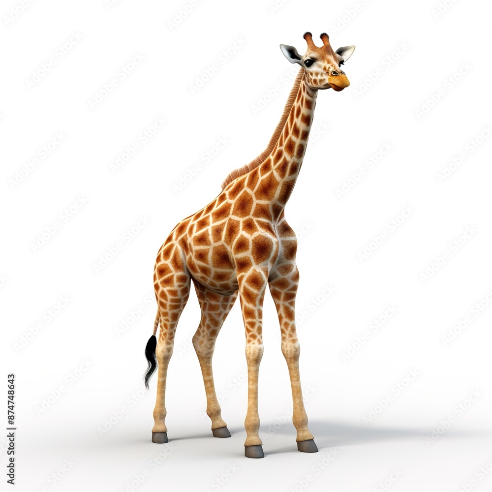 Fototapeta premium giraffe isolated on white