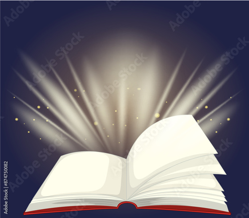 An open book with glowing light