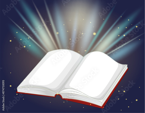 An open book with glowing light