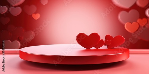 Red Heart Podium - Valentine's Day Decoration photo