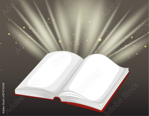 An open book with glowing light