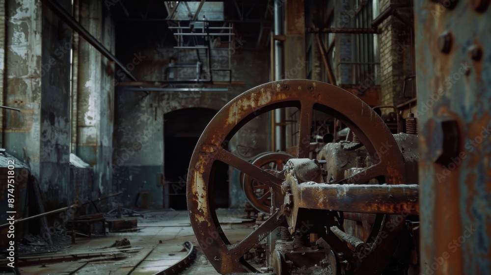 Eerie Abandoned Factory: Haunting Remnants of Industry in the Deserted Darkness
