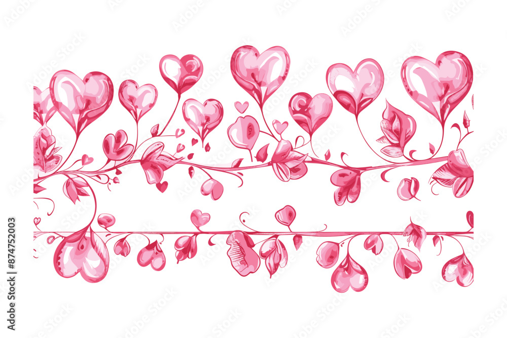 St Valentines Day hand drawn illustration romantic collection Flat lay love heart cards St Valentines Day hand drawn illustration romantic collection Flat lay love heart cards