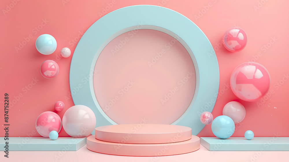Podium Pedestal for Product Showcase. Product Photography. Product Mockup in 3D Rendered Style. Product Showcase Background Podium Pedestal for Product Showcase. Product Photography. Product Mockup in 3D Rendered Style. Product Showcase Background