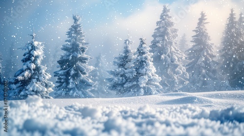 Enchanting Winter Wonderland: Snow Covered Trees and Christmas Magic