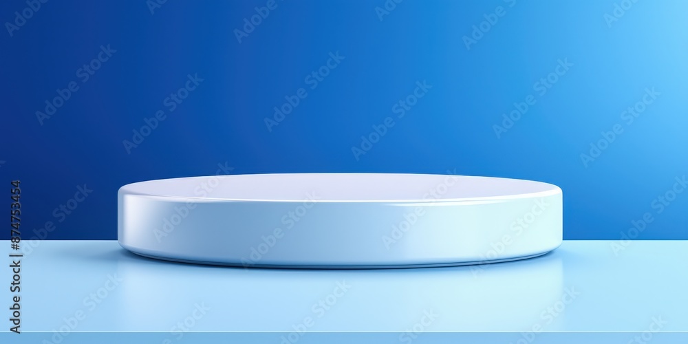 White Platform Against Blue Background White Platform Against Blue Background