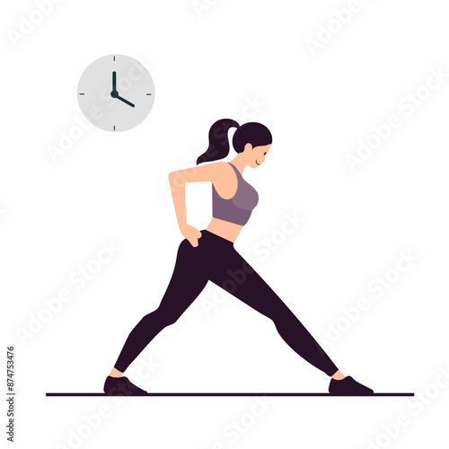flat woman yoga class at home vector IIlustrations 
