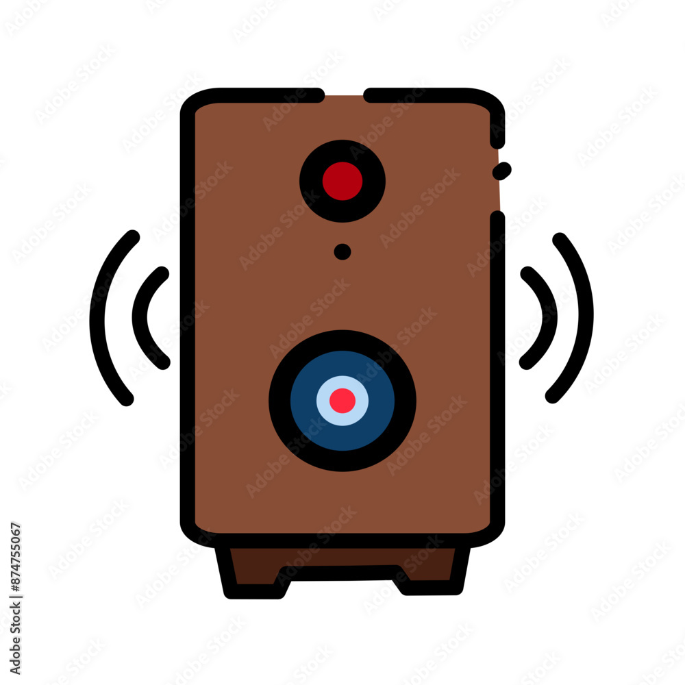 A detailed vector graphic of a wooden speaker, showcasing its natural wood finish, sleek design, and modern features. The speaker has a high-quality sound system. A detailed vector graphic of a wooden speaker, showcasing its natural wood finish, sleek design, and modern features. The speaker has a high-quality sound system.