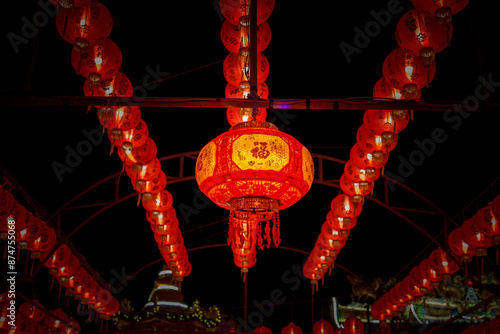 Chinese New Year red lantern Decorated in shrines and on the streets