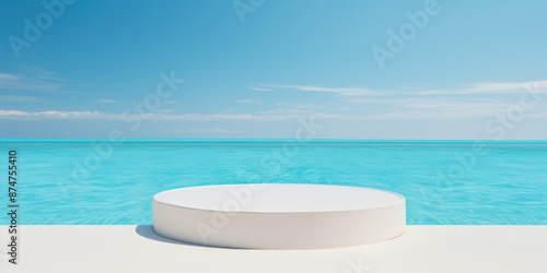 Minimalist White Platform By The Ocean © Nice Seven