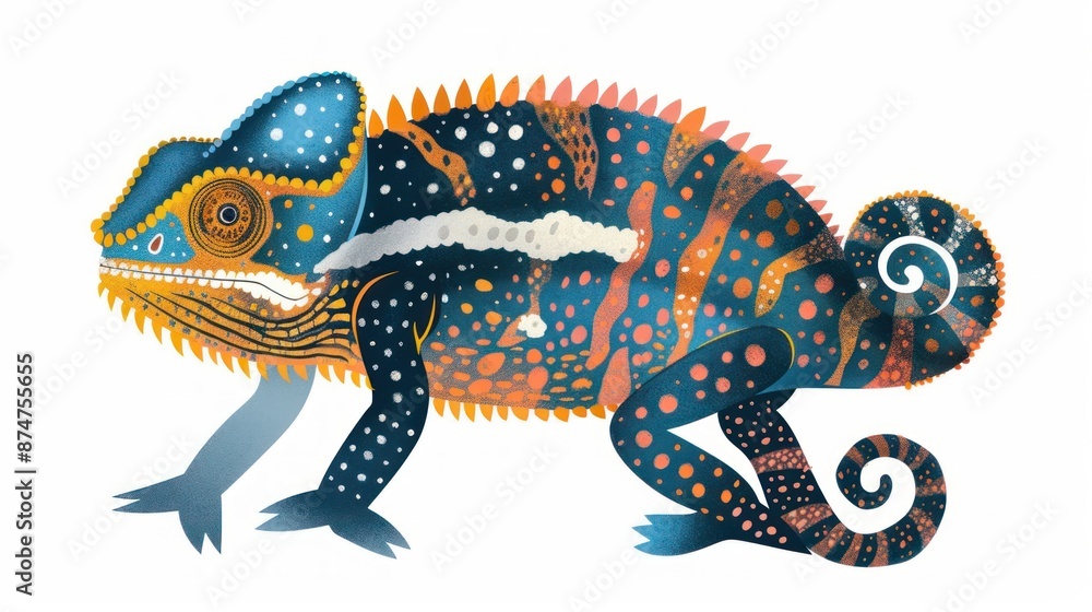 Fototapeta premium Colorful Chameleon Illustration