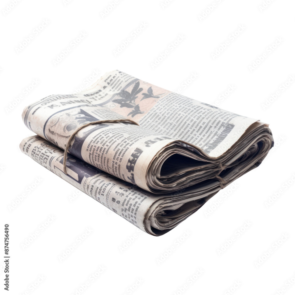 Roll of newspapers isolate on transparent png.
Roll of newspapers isolate on transparent png.