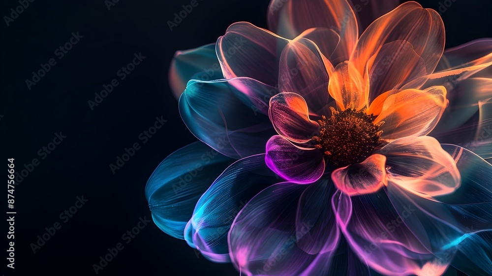 Mesmerizing Floral Abstraction with Vibrant Chromatic Explosions of Petals and Blossoms Mesmerizing Floral Abstraction with Vibrant Chromatic Explosions of Petals and Blossoms