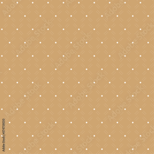 seamless pattern with white polka dots abstract beige background texture for fabric background surface design packaging vector illustration