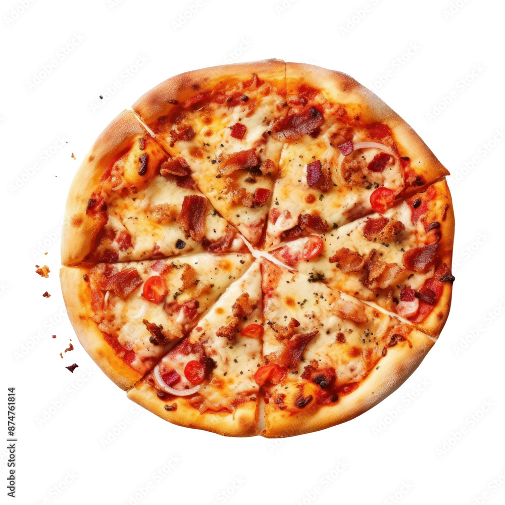 Pizza isolate on transparent png.
