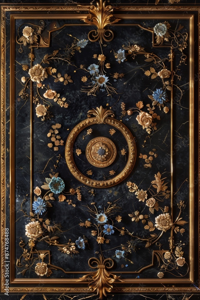 custom made wallpaper toronto digitalOrnate Baroque Barocco Marble Ceiling Design with Intricate Non-Linear Accents Depicting Classic Elegance and Architectural Beauty