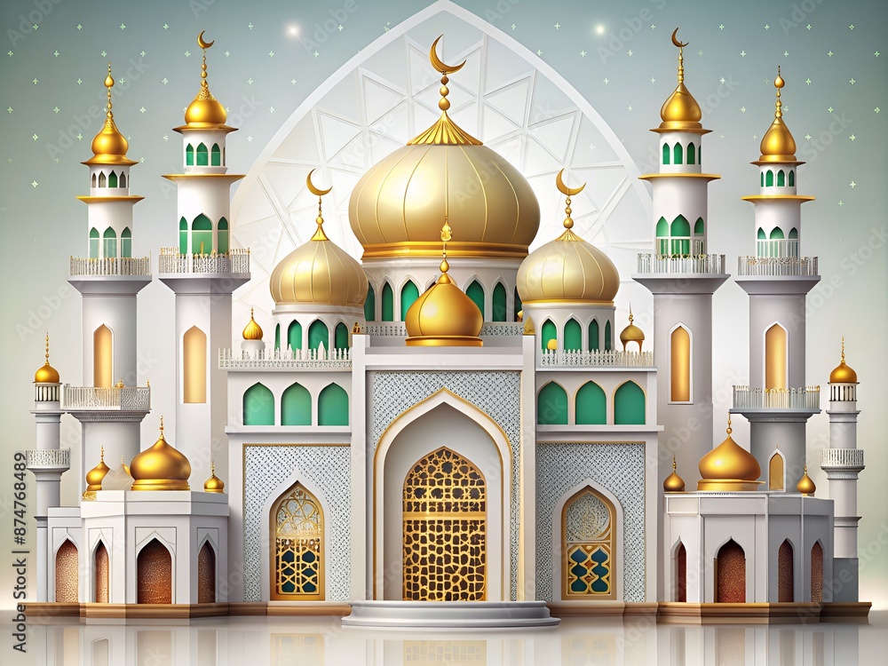 Ramadan kareem islamic background design with mosque illustration Ramadan kareem islamic background design with mosque illustration