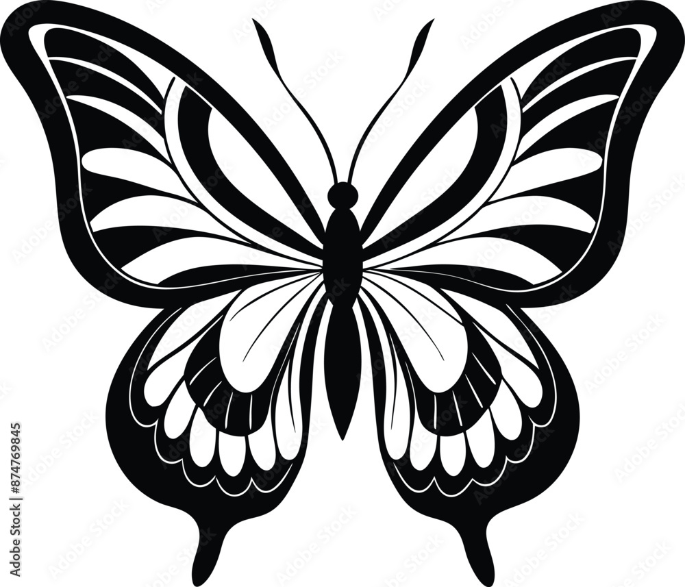 decorative butterfly illustration black and white decorative butterfly illustration black and white