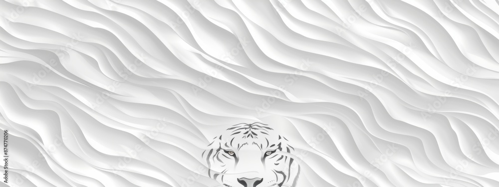Fototapeta premium White tiger skin texture background